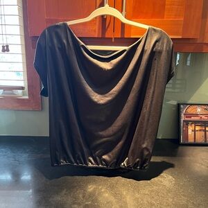 Veronica M Black Drape Blouse